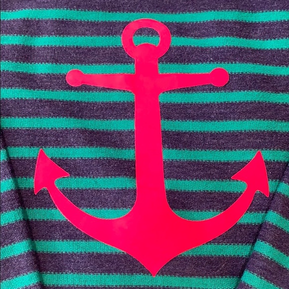 Lands End Striped Anchor Sweater - Picture 3 of 7